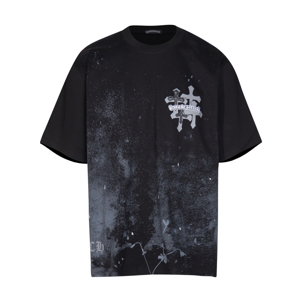 Chrome Hearts Black and Gray Long Sleeve Graphic Tee